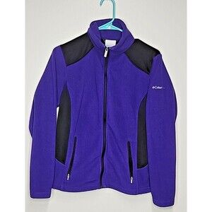 COLUMBIA ECLIPSE BAY HYBRID FLEECE JACKET WOMENS S PURPLE FULL ZIP EUC